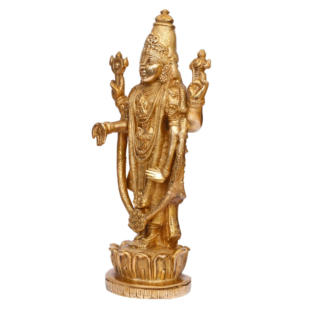 ARTVARKO Brass Lord Tirupati Blessing Balaji Statue God Venkateswara Incarnation of Vishnu Sculpture for Health Wealth Figurine Home Decor Height 16 Inches