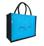 JUTEKA quote printed Jute Bag for Lunch, Office, Grocery, Picnic, Tiffin, Shopping Hand Bag with padded cotton handles…