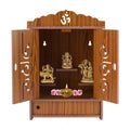COMERT Temple Engineered Wooden Temple for Home Indian Art Work, Pooja Mandir (Light Brown 1)