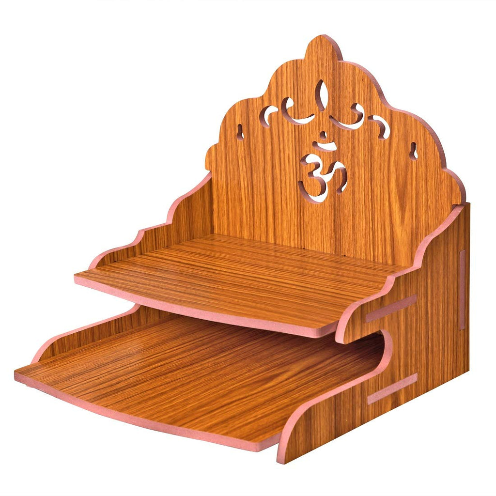MS Enterprises Wooden Beautiful Plywood Mandir Pooja Room Home Decor Office OR Home Temple Wall Hanging Product (RED B)