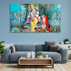 VIBECRAFTS Hindu Radha Krishna Wall Painting Set of Five Pieces For Home|Office|Living Room|Gift (PTVC5Pcs4_8677)