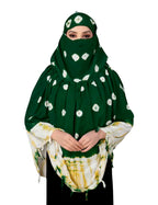 HETVIN Cotton Long Scarf Cum Mask Scarves Usable for Vehicle Driver | White Printed Design Fabric | Universal Size | Soft & Breathable Sun Protection | For Girl & Women (Jiya - Green)