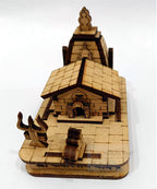 Wooden Kedarnath Temple 3D Model, Religious Decor Piece, Set of 2, DIY Assembly