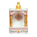 CRAFT TREE Wooden Handpainted Decorative Wall Hanging Single Gumbad Home Temple in White Color