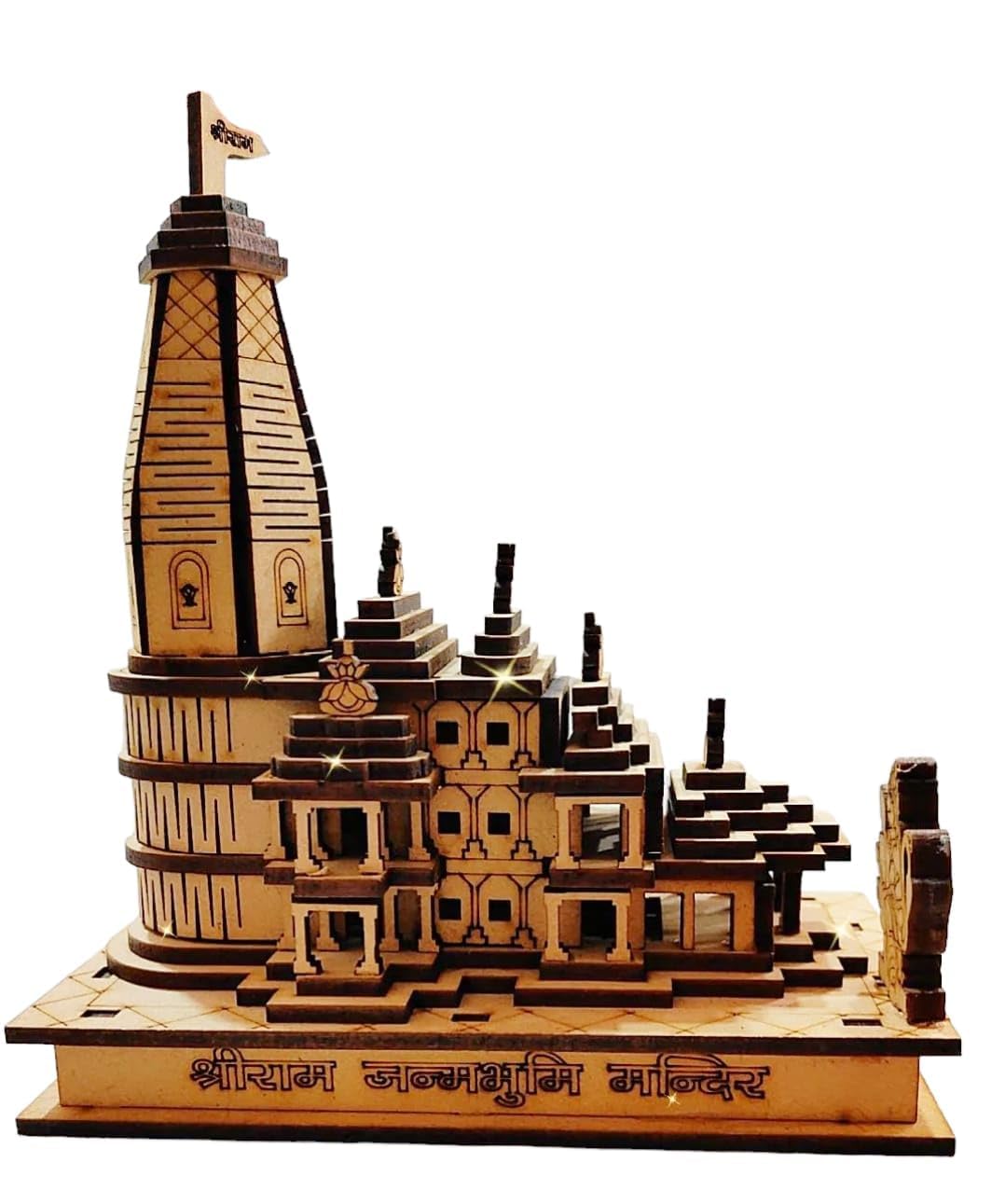 PARTISH Shree Ram Mandir Ayodhya Model l Janambhoomi Wooden Temple (4 X 2 Size)