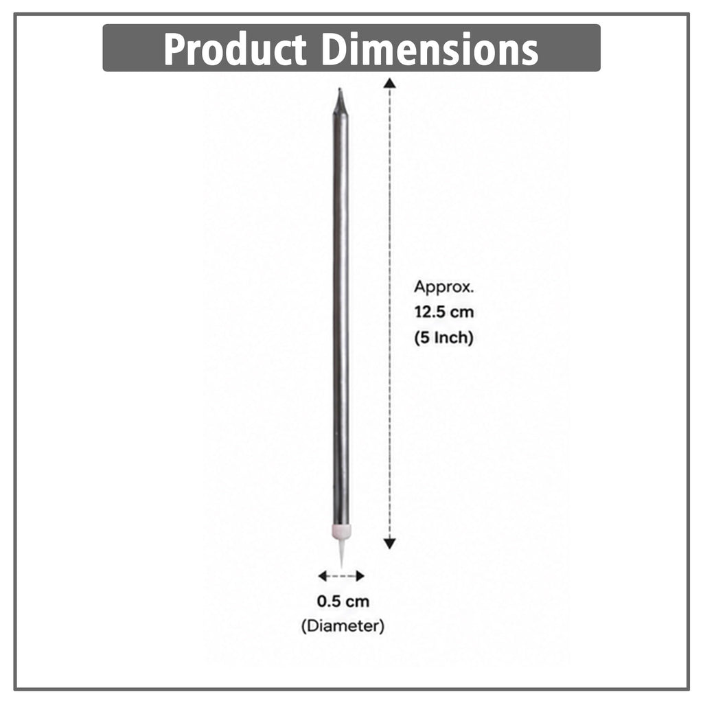 Lalantopparties Silver Slim Birthday Cake Candles with Holders, Metallic Long Thin Candles for Cake Decoration, Birthday, Wedding, Anniversary, Baby Shower, Bachelorette & Bachelor Party (Pack of 6)