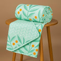 BSB HOME Pure Cotton 120 GSM Reversible Soft Lightweight Printed Double Bed Blanket/AC Dohar/Skin Friendly Dohar-220x230 cm-Light Green Kafalo