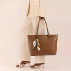 EXOTIC Celeste Structured Tote Bag with Laptop Compartment | Premium Minimal Design | Multi-Section Interior | Everyday Work & Travel Tote (Brown)