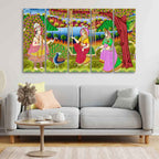 VIBECRAFTS Premium Canvas Painting of Indian Holy Place Mathura Vrindavan of Five Pieces For Home|Office|Living Room|Gift (PTVC5Pcs4_8735)