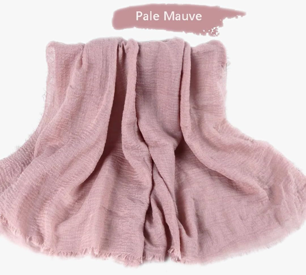 IBA ISBA COLLECTIONS Women's Crinkle Cotton Scarf, Stoles, Hijab (80 x 190 Cms) (Pale Mauve)