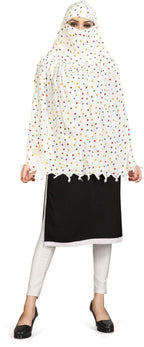 Sclout Soft Cotton Breathable Sun Protection Scarf Dupatta Usable for vehicle Driver | White Printed Design Stoles | Universal Size | For Girl & Women | Light Weight (Scarf - Heart)