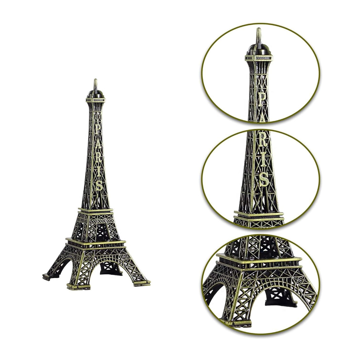 Synlark Paris World Famous Building Small Metal Eiffel Tower Antique Vintage Statue for Hwedding, Room,Office, Decorative Showpeice for Homedecor, Desk Decor, Gifts, Table Stand (Eiffel 15 cm)