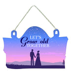 Artvibes Lets Grow Old Together Couple Love Printed Decorative Mdf Wood Wall Art For Valentine's Day | Quotes Decor Item | Gift Items For Girlfriend Boyfriend Husband Wife | Wall Art Print (WH_3703N)