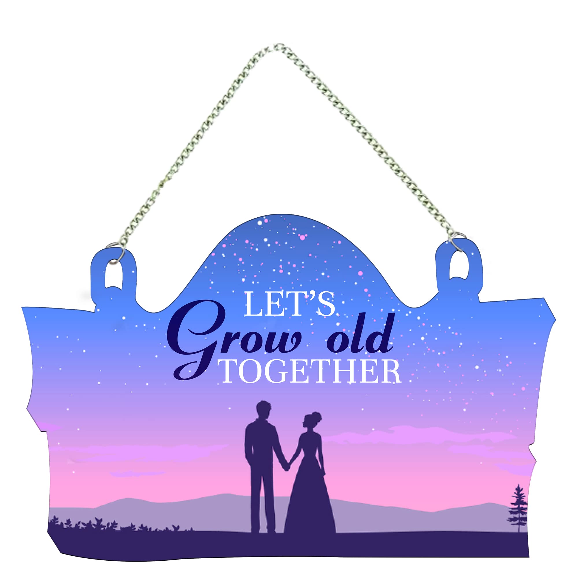 Artvibes Lets Grow Old Together Couple Love Printed Decorative Mdf Wood Wall Art For Valentine's Day | Quotes Decor Item | Gift Items For Girlfriend Boyfriend Husband Wife | Wall Art Print (WH_3703N)