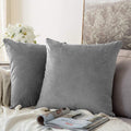 Khooti Velvet Cushion Cover, 22x22 | Light Grey | Pack of 3 | Solid Plain Soft & Smooth, Decorative Cushion Covers for Living Room, Bedroom, Couches, Chairs, Sofas, Beds & Home Decor