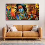 VIBECRAFTS Canvas Paintings for Living Room Drawing Room Classic Krishna Premium Wall Painting Fitted with Wooden Frame for Home|Office|Gift(PTVCH_2245N)