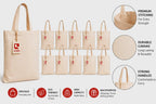 COVIRA 14x16 Inch Plain Canvas Tote Bag | 12 Pcs |100% Organic Reusable 350 GSM Cotton Handbag for Shopping, Daily Use, Grocery, Craft Diy Painting and Storage
