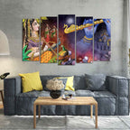 VIBECRAFTS Five Pieces Wall Painting Set of Radha Krishna Warli Art For Home|Office|Living Room|Gift (PTVC5Pcs2_6609)