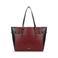 Fastrack Cherry Powermode Laptop Tote For Women | Cherry & Black Faux Leather Bag | Fits Upto 15 Laptop | Ladies Tote Bag with Zipper Closure & Utility Pockets