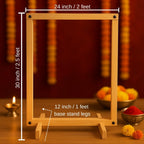 Divyakosh Wood Mandir Foldable Backdrop Stand for Ganpati, Navratri, Durga Pooja, Ideal for Home Mandir and Office As Backdrop Frame, Festival Decoration Item (30X24 Inch)