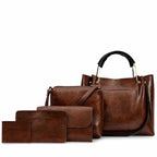 Women's Handbag Set Women's Vegan Leather Stylish Tote Bag Pack of 5