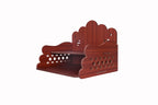 AR ART Dummy 1 Beautiful Wooden Pooja Stand for Pooja Mandir Temple and Office Puja Mandir Wall Mounted Size (L-11.25, W-9.50, H-9.25 Inch) Dark