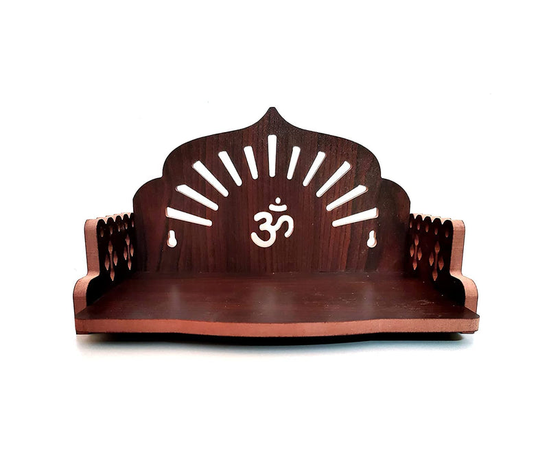 M Fashion Mantra Art Plywood Small Wooden Temple For Home Office And Shop/Sinhasan/Pooja Stand/Hindola (8.5 In * 6 In * 5.5 In) (Om Sun)