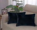 RD TREND® Corduroy Cushion Cover Set of 2, Striped Double Sided Decorative Throw Pillowcases for Sofa, Bed & Living Room Rectangular Long Cushion Covers 18x28 inches | Black