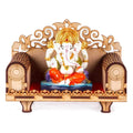 AIRIZ CRAFTSFY Wooden Singhasan Temple for God, Laddu Gopal Sinhasan for Pooja Mandir, Singhasan for Diwali, Durga Pooja, Navratri, Ganesh Chaturthi (Cream B)