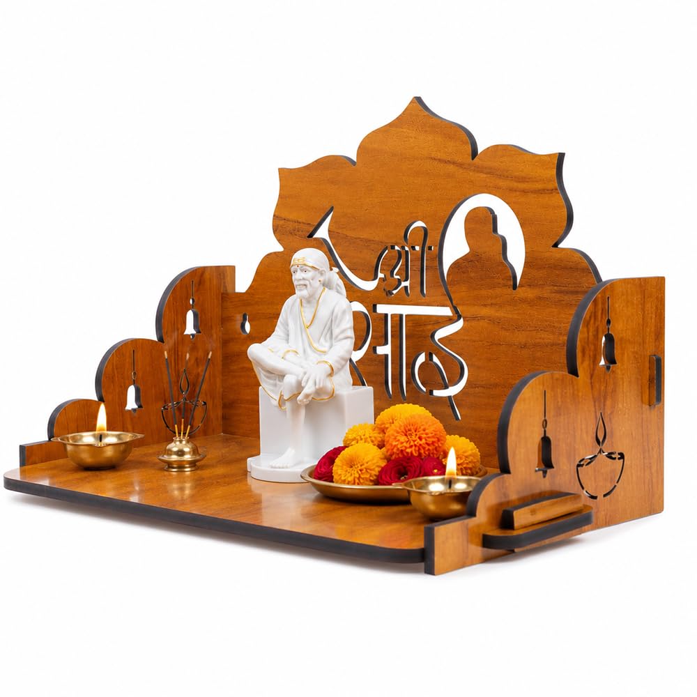 Sehaz Artworks Pooja Mandir for Home | Pooja Stand for Home | Wooden Mandir | Temple | Wooden Temple | Puja | Wall Mounted