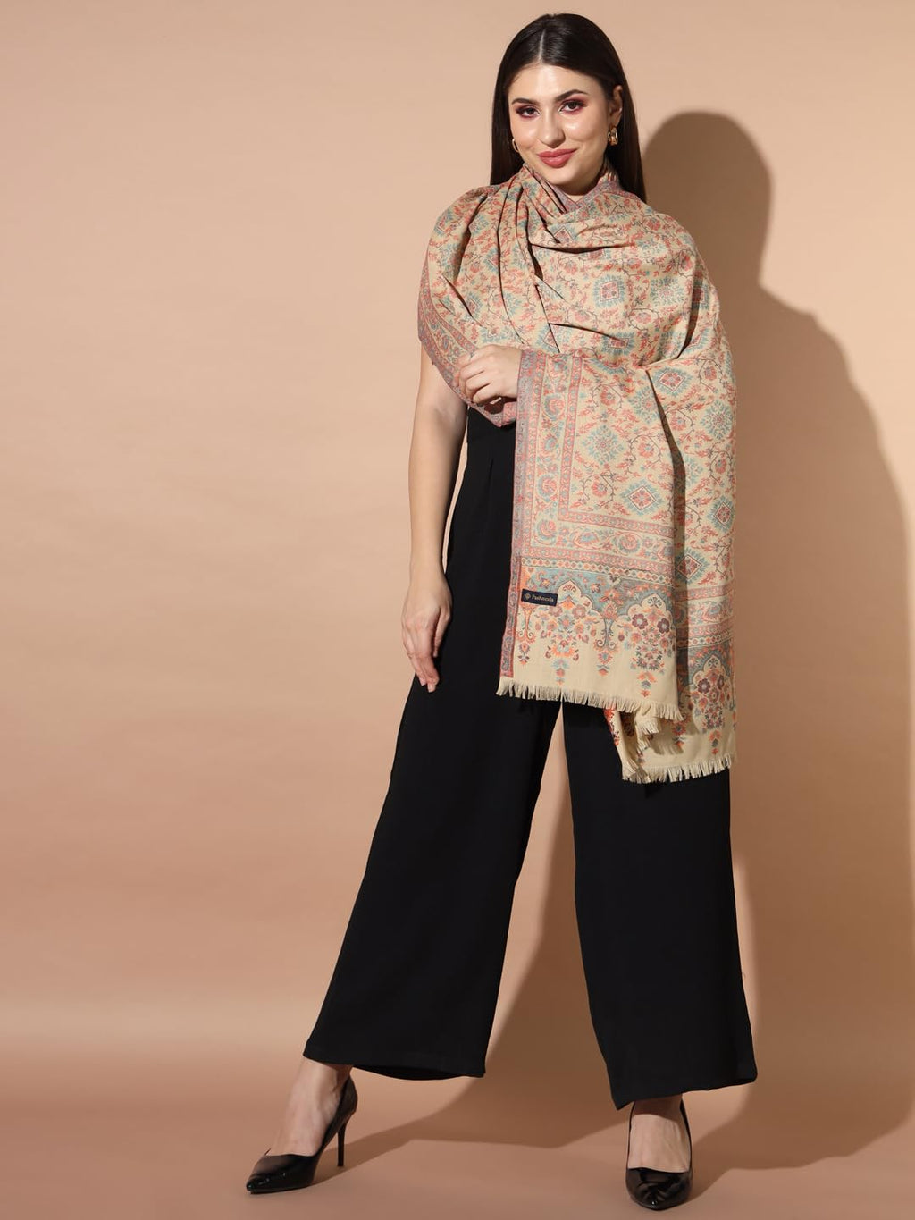 Pashmoda Women Zarif Woven Design Jamawar Shawl (Size 101X203 CM)