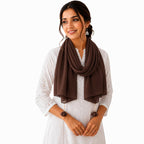 Women’s Chiffon Scarf Soft Lightweight Premium Stoles for Girls & Women | Stylish Modest Wear Dupatta for Daily & Party Use (Dark_Brown)