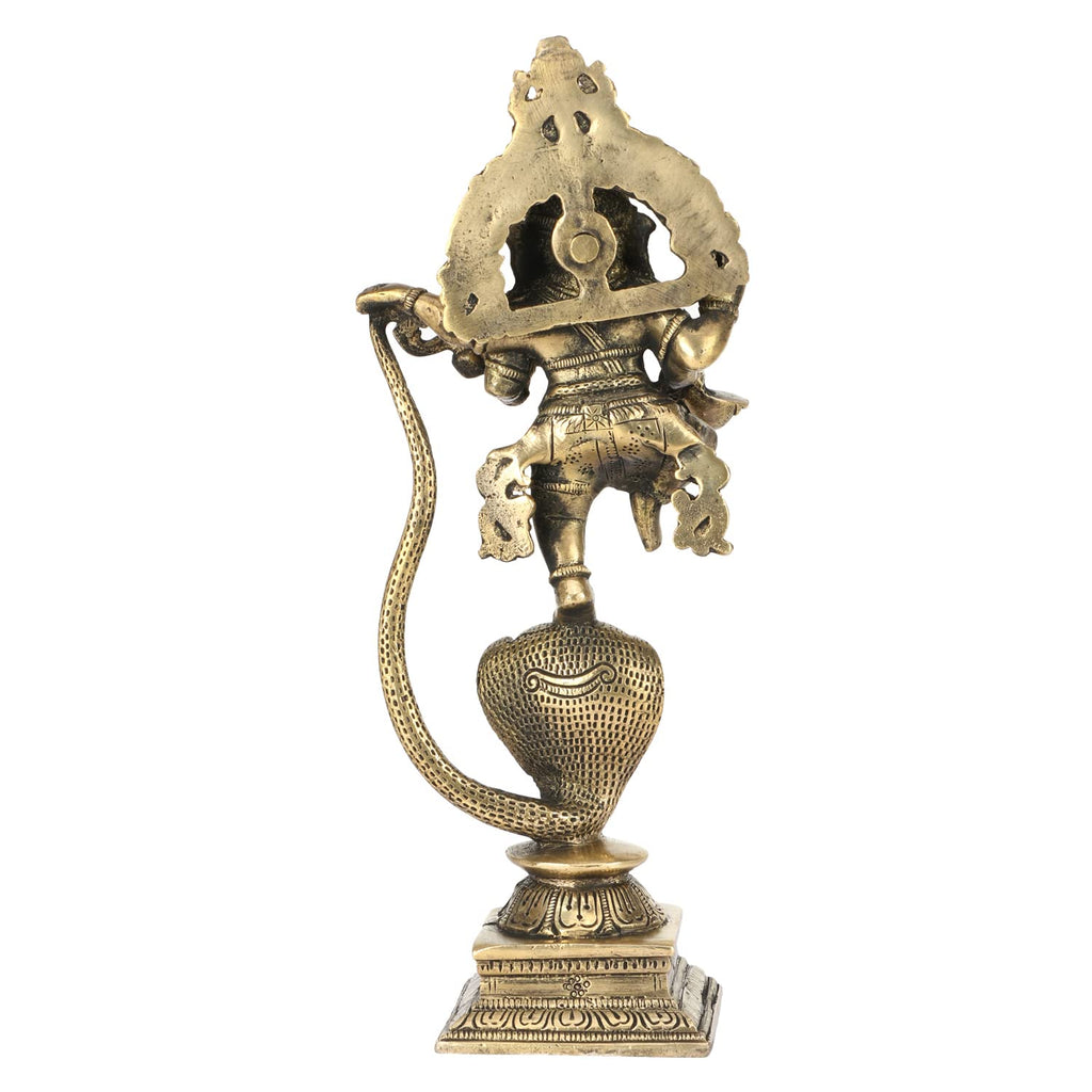 Svarup Brass Dancing Ganesha Idol in Gold Color Height 10 Inch Weight 1.4 Kg