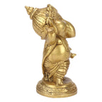 SVARUP Brass Standing Ganesha Idol in Gold Color Height 4 Inch Weight 0.8 Kg
