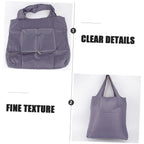 PRETYZOOM Folding Reusable Bag Big Foldable Reusable Bag Cotton Tote Bag Plain Large Tote Bag Portable Foldable, Grey, 63X42CM