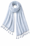 ZEN APPAREL Soft Viscose Fabric Jacquard Scarf, Stole, Shawl (White)