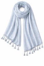 ZEN APPAREL Soft Viscose Fabric Jacquard Scarf, Stole, Shawl (White)