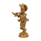 SVARUP Brass Krishna Bhagwan Idol Statue God Love Murti for Home Decor Living Room Pooja Temple Sculpture Gift Height 7.5 Inch