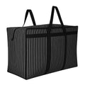 COTTON BLADES Extra Large 100%Canvas fabric Shopping Bag, 24x22x10 Inches, Black and White Check Pattern, Reinforced Handles, 150L Capacity