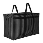 COTTON BLADES Extra Large 100%Canvas fabric Shopping Bag, 24x22x10 Inches, Black and White Check Pattern, Reinforced Handles, 150L Capacity