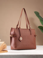 Carrylux Women's Soft PU Tote Bag | Large Single Compartment Shoulder Handbag with Adjustable Strap | Office, College & Casual (Tan)