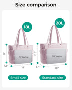 BAGSMART Tote Bag for Women, Lightweight Puffy Tote Bag with Compartments Shoulder Bag Handbag for Travel, Work, Gym, Pink, Standard, Puffy