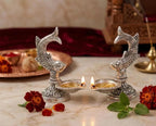 KridayKraft Fish Shaped Diya Set of 2 pcs – Traditional Diya for Puja & Home Decor Aluminium (Pack of 2)