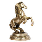 ARTVARKO Brass Horse with Uplifted Legs Standing Tableware Showpiece Home Decor Vastu Statue, 12 X 10 X 6 Cm, Gold