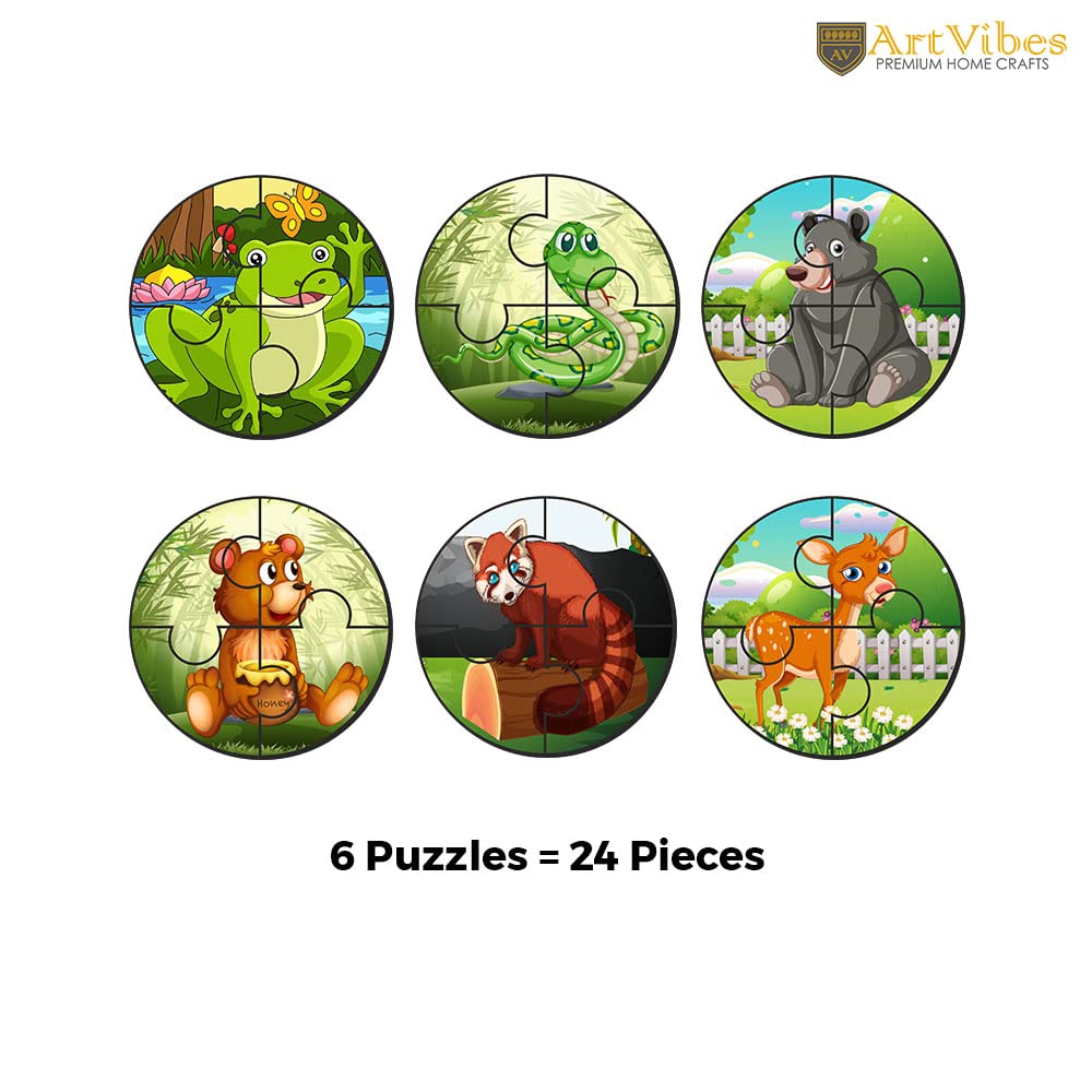 Artvibes Wooden Jigsaw Puzzle Games for Children & Kid | Animal Jigsaw Puzzles for Kid's of Age 2-5 Years | Puzzle Toys for Kids | 4 Pieces (PZ_608N)