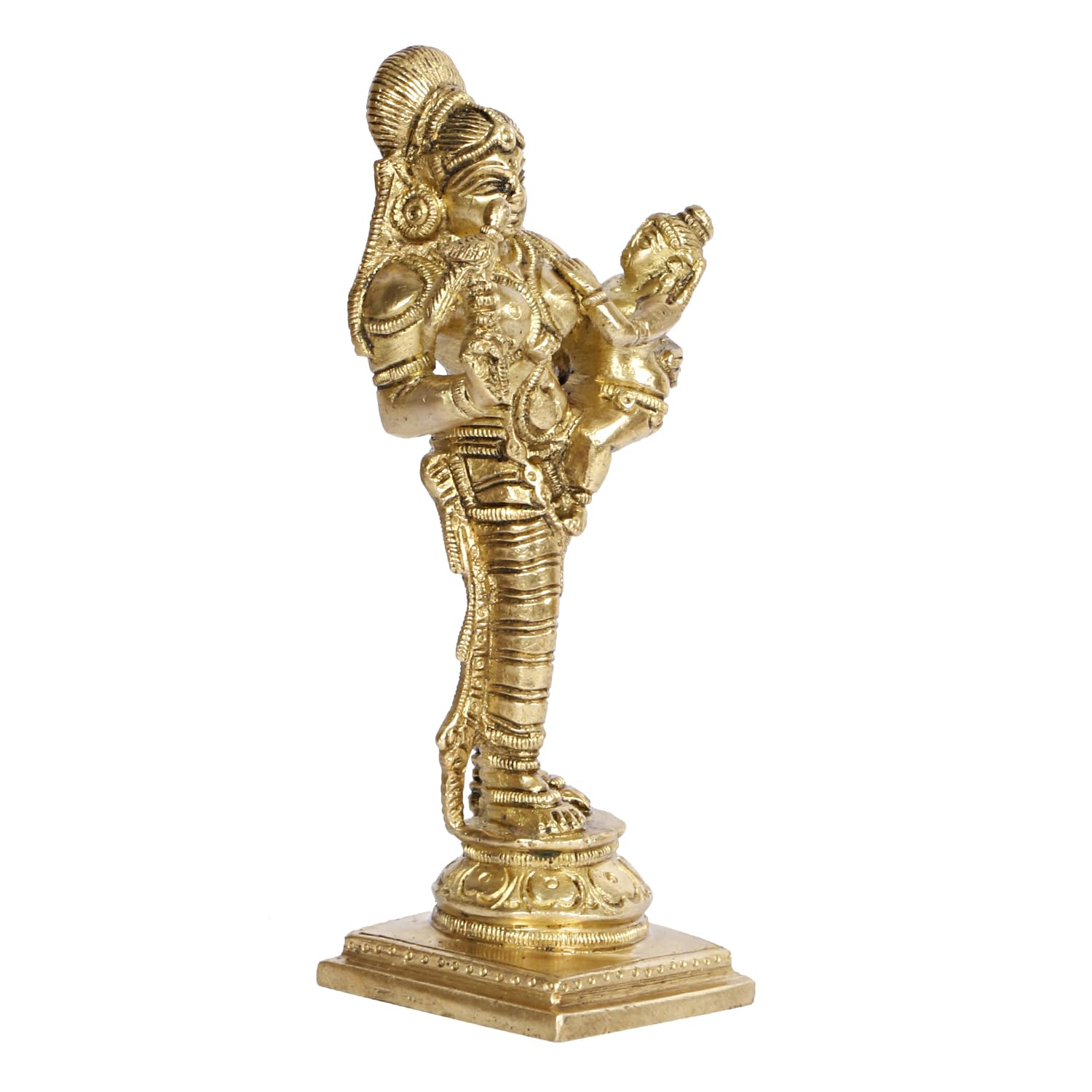 ARTVARKO Brass Lord Baby Krishna in the Lap of Mother Yashoda Idol Statue Temple Puja Office Home Décor Showpiece Gift 6 Inch.