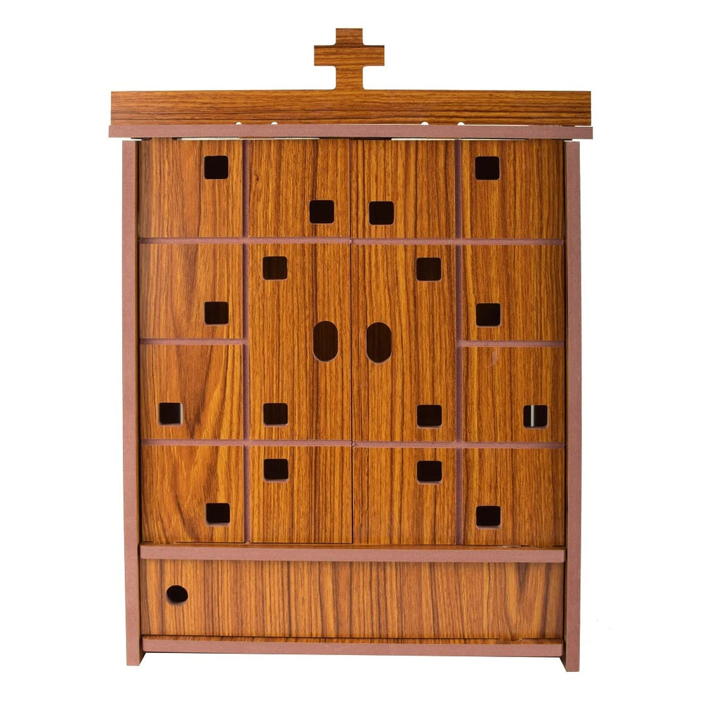 Lakhaji Christian Wooden Wall Hanging Temple For Home And Shop,Office And Home Showpiece Temple(Door- Brown),43 cm,29 Cm