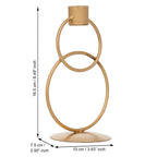 Webelkart Premium Decorative Rings Candlestick Holder for Home and Dining Table Decor/Tealight Candle Holder for Home and Office Decor - (6.5 inches Gold) (Pack of 1)