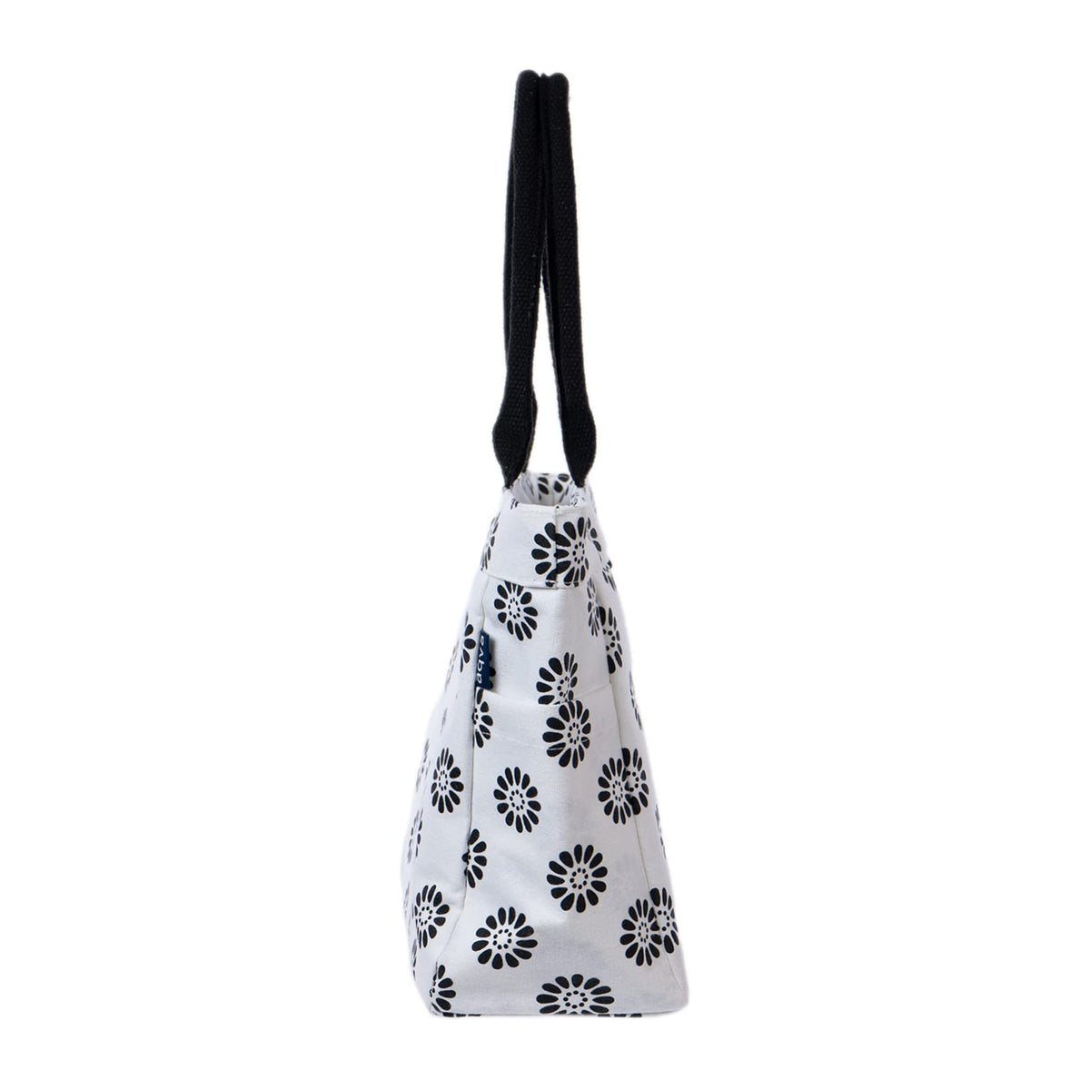 AQVA Cotton Canvas Tote Bag for Women with Side Pockets| Trendy Stylish Multipurpose Handbag with Zipper | Shoulder Bag for Shopping, Travel and Work | Sparkler, White