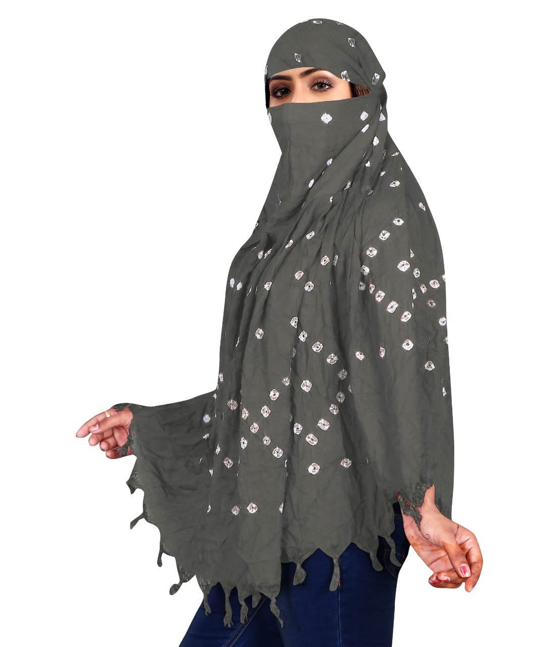 VASTTRAM Women's Pure Cotton Long Scarves Scarf Cum Mask usable for Driver Anti Pollution Full Face Cover With UV Sun Rays Protection